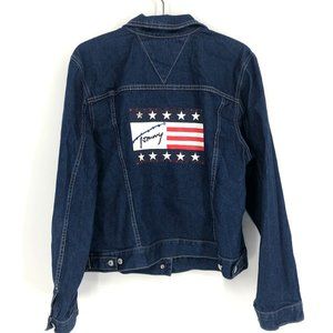 Tommy Hilfiger Blue Jean Jacket with Flag Design